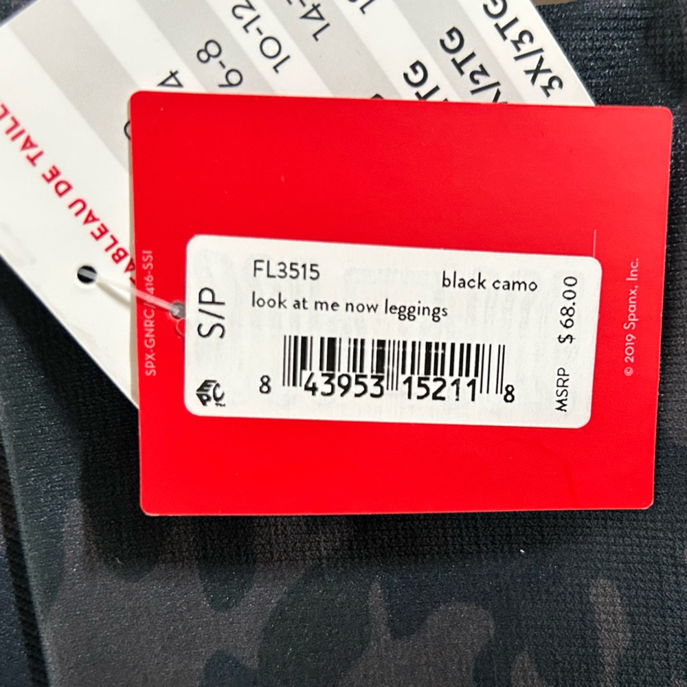 NWT Spanx Look at Me Now High Waisted Camo Leggings S and M Grey/Black Camo - Picture 7 of 9